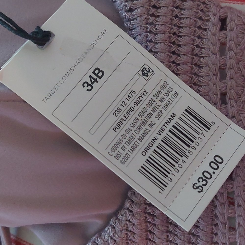 SHADE & SHORE Women's Crochet Detail Bikini Top NWT - Picture 4 of 9